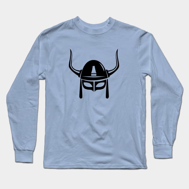 Viking War Helmet, Minimalist Medieval Warrior design Long Sleeve T-Shirt by DesignsbyZazz